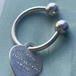 Tiffany & Co. Silver Heart Tag Key Ring- Return to Tiffany